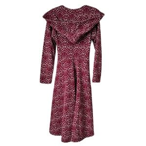 Effie’s Heart Corina Coat, Sz. S, Burgundy/Gray Print, Hooded, Fleece Lined